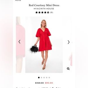 NWT Red Courtney Mini Dress by Hyacinth House | Sz M